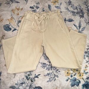 Miou Muse Women's Straight Leg Drawstring Pants in Cream M